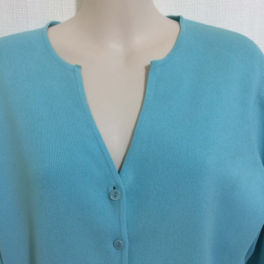 Talbots Sweater Size Small Blue Cardigan - Picture 3 of 7
